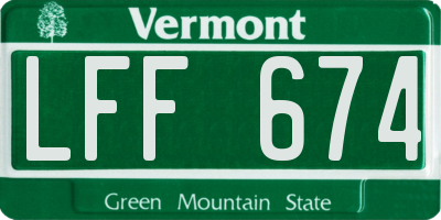 VT license plate LFF674