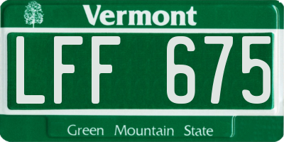 VT license plate LFF675