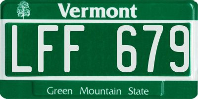 VT license plate LFF679