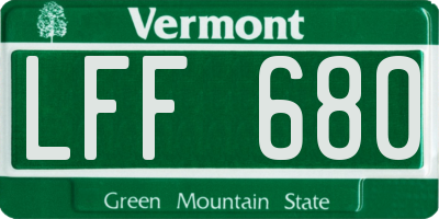 VT license plate LFF680