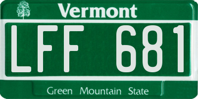 VT license plate LFF681