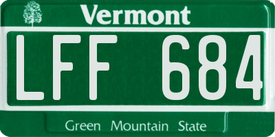 VT license plate LFF684