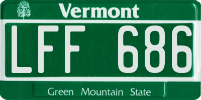 VT license plate LFF686