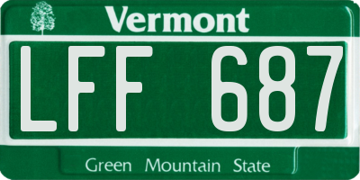 VT license plate LFF687