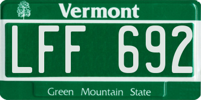 VT license plate LFF692