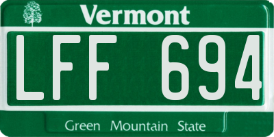 VT license plate LFF694
