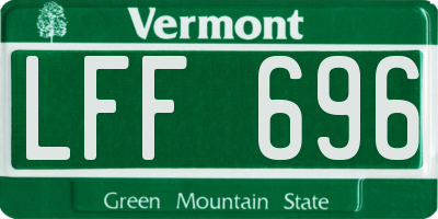 VT license plate LFF696