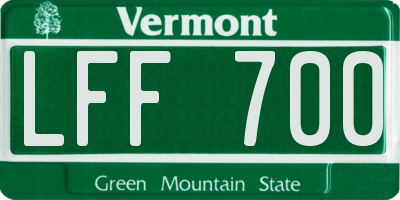 VT license plate LFF700