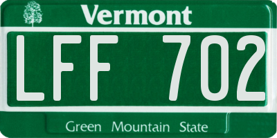 VT license plate LFF702