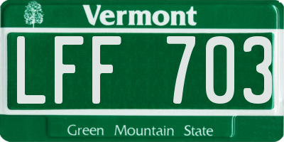 VT license plate LFF703