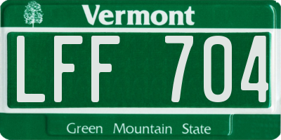 VT license plate LFF704