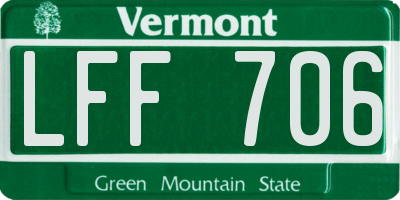 VT license plate LFF706