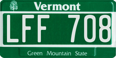VT license plate LFF708