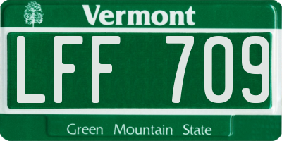 VT license plate LFF709