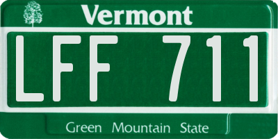 VT license plate LFF711