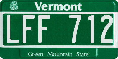 VT license plate LFF712