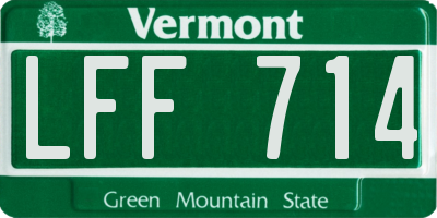 VT license plate LFF714