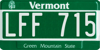 VT license plate LFF715
