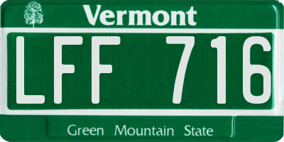 VT license plate LFF716