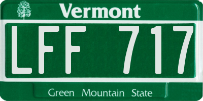 VT license plate LFF717