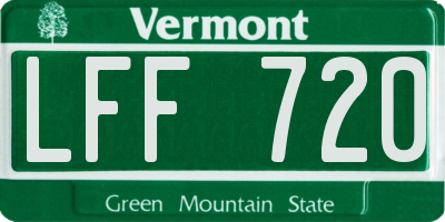 VT license plate LFF720