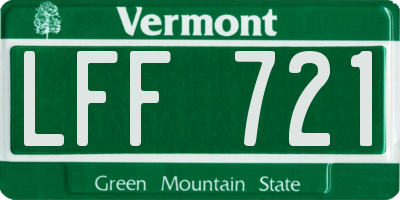 VT license plate LFF721