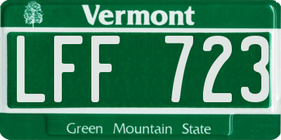VT license plate LFF723