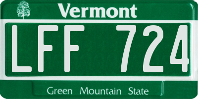 VT license plate LFF724