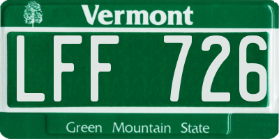 VT license plate LFF726