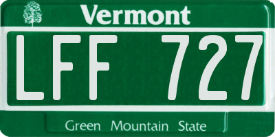 VT license plate LFF727