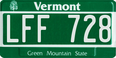 VT license plate LFF728