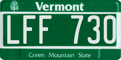 VT license plate LFF730