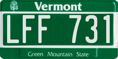 VT license plate LFF731