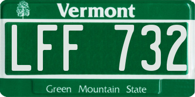 VT license plate LFF732