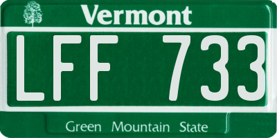 VT license plate LFF733