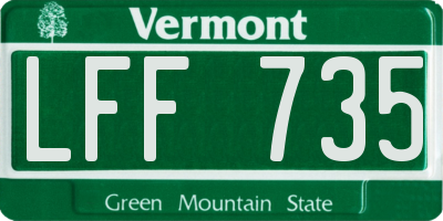 VT license plate LFF735