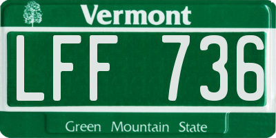VT license plate LFF736