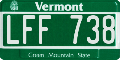 VT license plate LFF738
