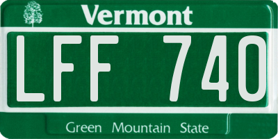 VT license plate LFF740