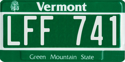 VT license plate LFF741