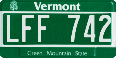 VT license plate LFF742