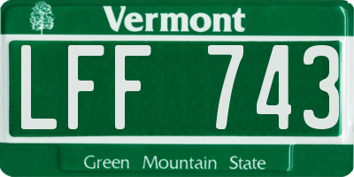VT license plate LFF743