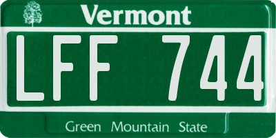 VT license plate LFF744