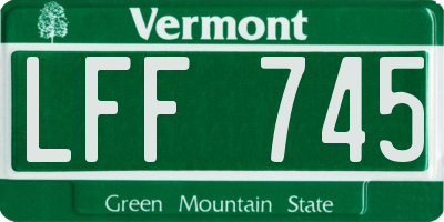 VT license plate LFF745