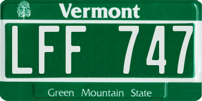 VT license plate LFF747