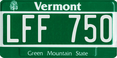 VT license plate LFF750