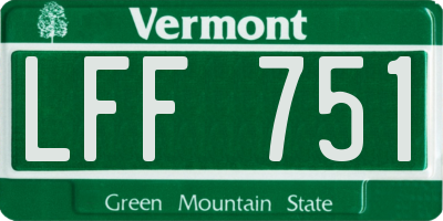 VT license plate LFF751