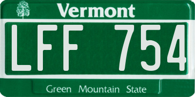 VT license plate LFF754
