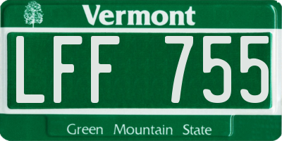 VT license plate LFF755