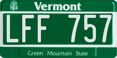 VT license plate LFF757